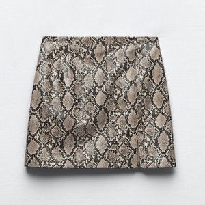 Zara Snake Leather Slit Skirt